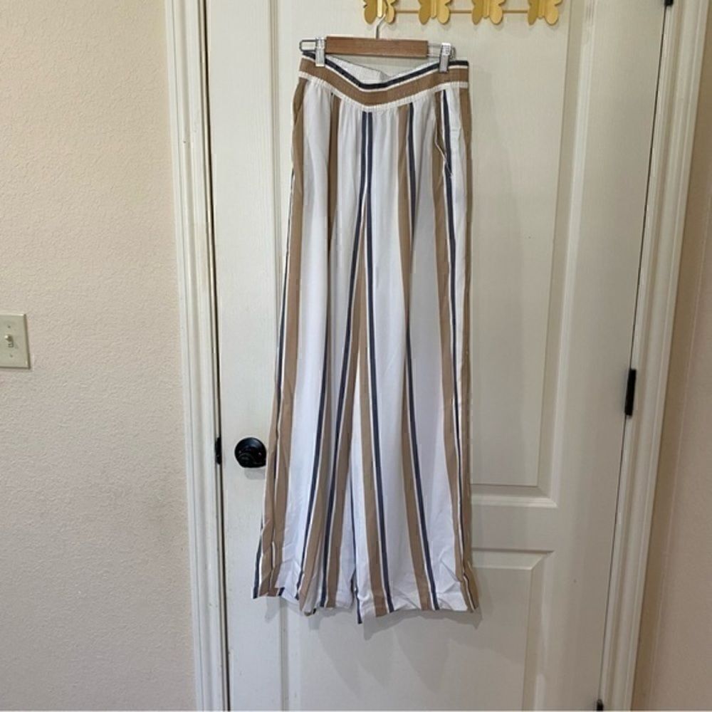 Lafayette 148 New York
Hester Vienna Striped‎ Wide-Leg Pants Size Small